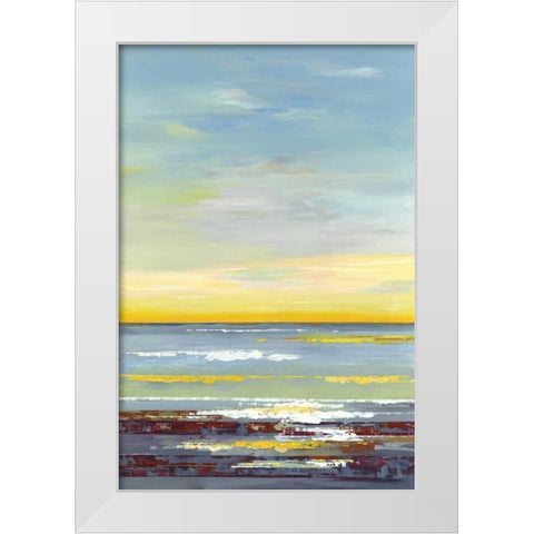 Gold Horizon White Modern Wood Framed Art Print by Lera