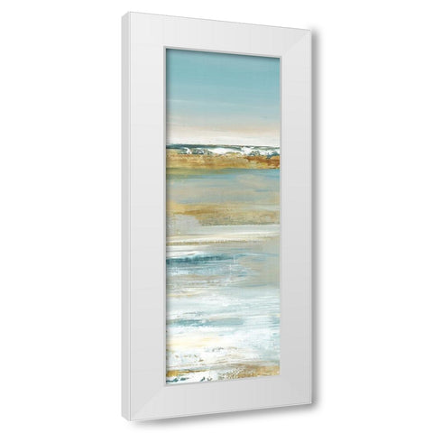 Blue Horizon III White Modern Wood Framed Art Print by Lera
