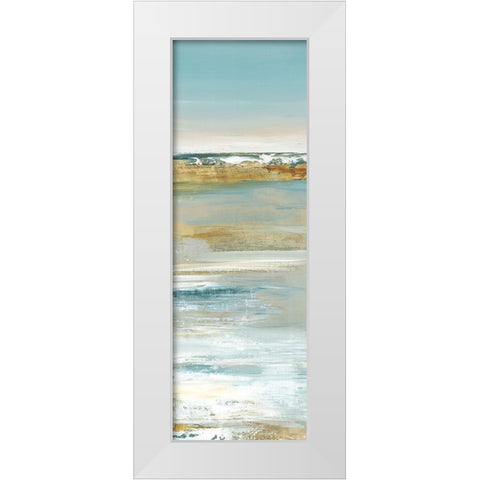 Blue Horizon III White Modern Wood Framed Art Print by Lera