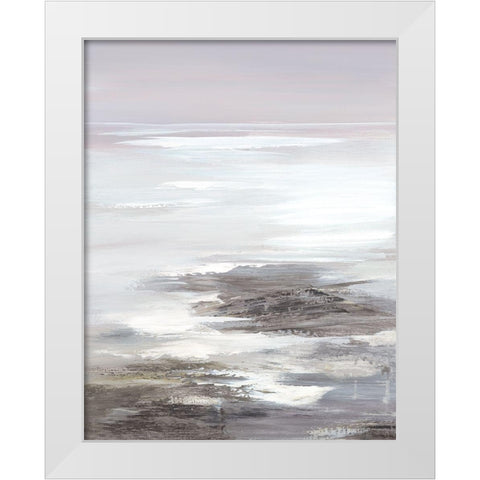 Neutral Seascape II White Modern Wood Framed Art Print by Lera