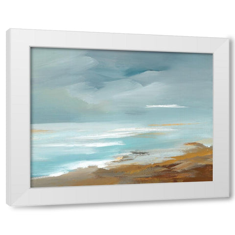 Seaside Coast White Modern Wood Framed Art Print by Lera