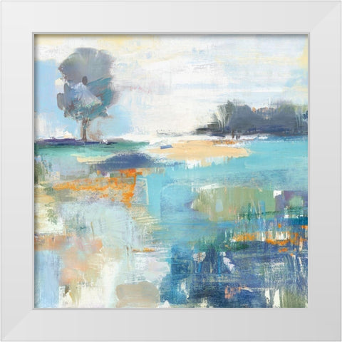 Rocky Field White Modern Wood Framed Art Print by Mravyan, Valeria