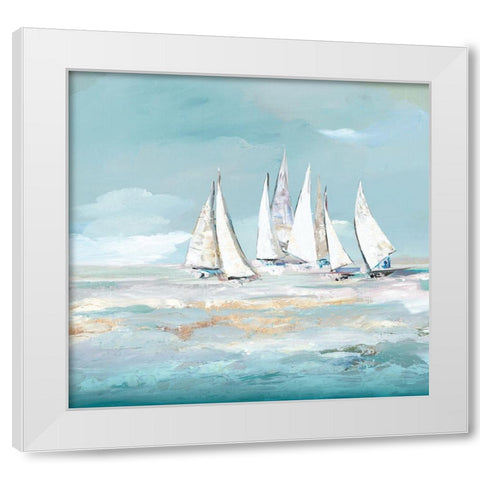 Clash White Modern Wood Framed Art Print by Lera