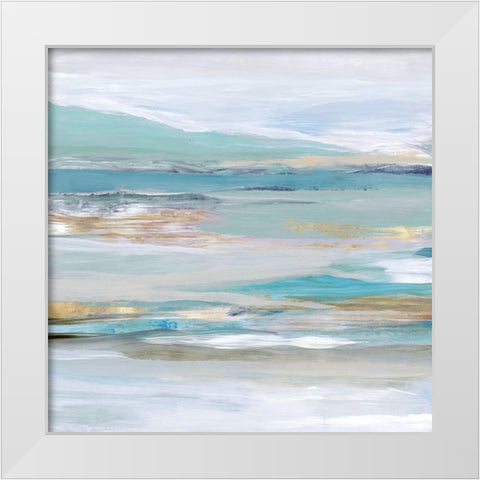 Tidal Flow I  White Modern Wood Framed Art Print by Lera