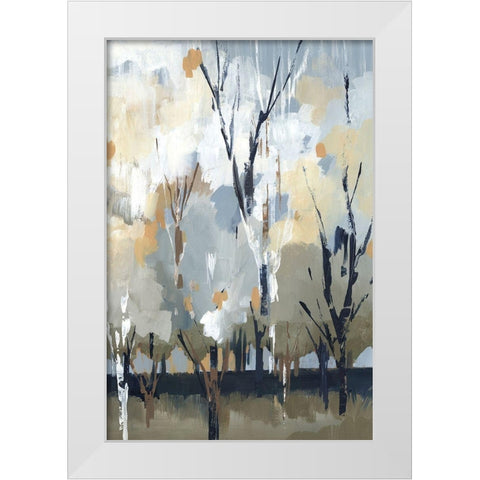Silversong Birch I  White Modern Wood Framed Art Print by Lera