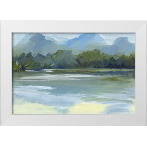 Evermore Green White Modern Wood Framed Art Print by Lera