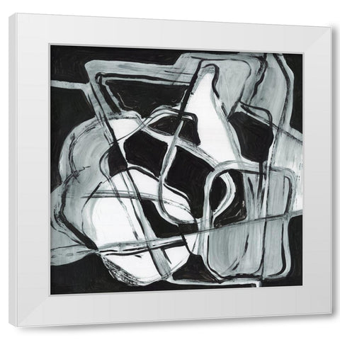 Blue Shuffle  White Modern Wood Framed Art Print by Lera