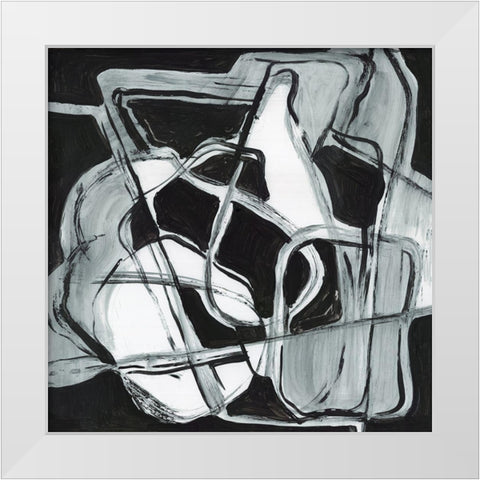 Blue Shuffle  White Modern Wood Framed Art Print by Lera