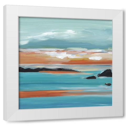 Ocean Oasis  White Modern Wood Framed Art Print by Lera