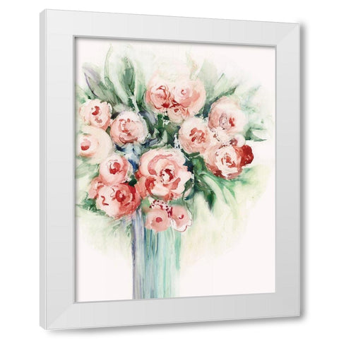 Roses in a Vase I  White Modern Wood Framed Art Print by Lera