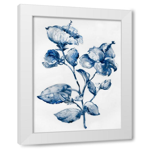 Blue Blooming  White Modern Wood Framed Art Print by Lera