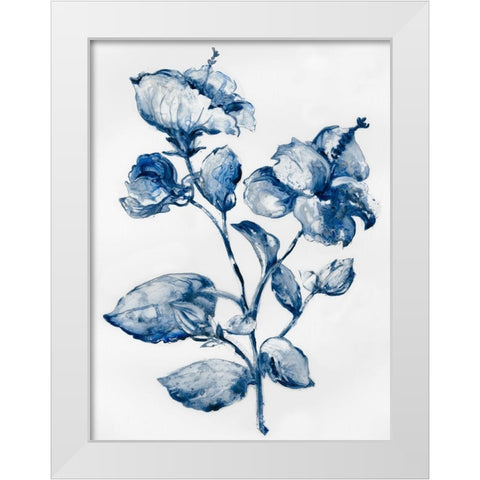 Blue Blooming  White Modern Wood Framed Art Print by Lera
