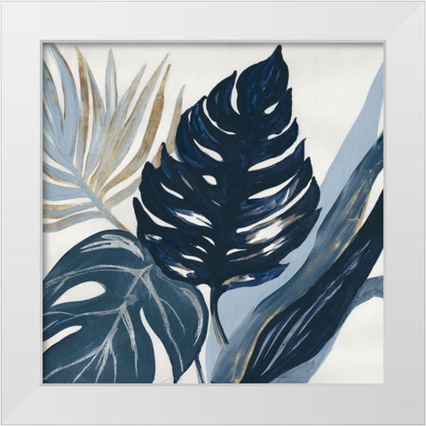 Blue Palms  White Modern Wood Framed Art Print by Lera
