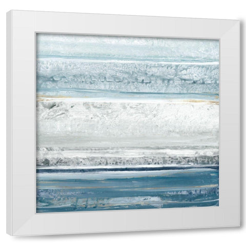 Blue Marble I  White Modern Wood Framed Art Print by Lera
