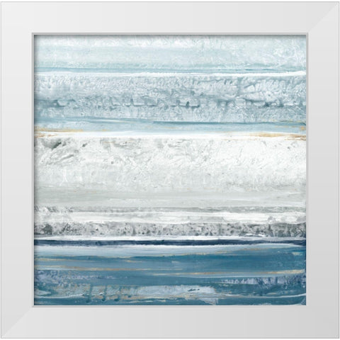Blue Marble I  White Modern Wood Framed Art Print by Lera