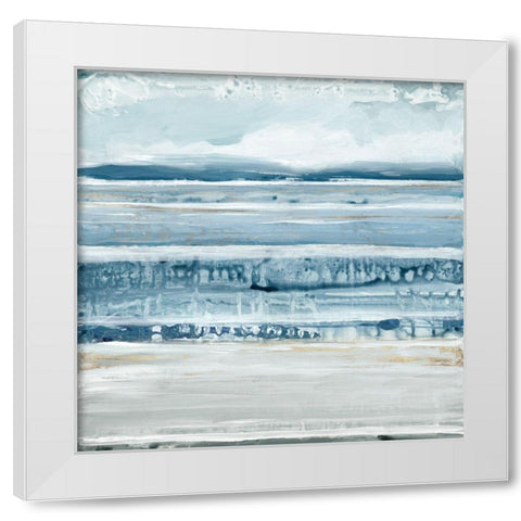 Blue Marble II  White Modern Wood Framed Art Print by Lera
