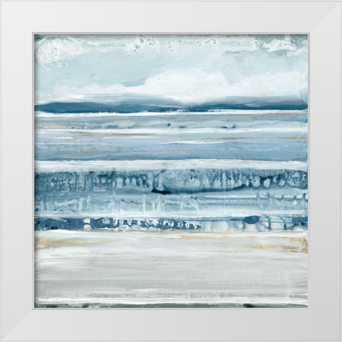 Blue Marble II  White Modern Wood Framed Art Print by Lera