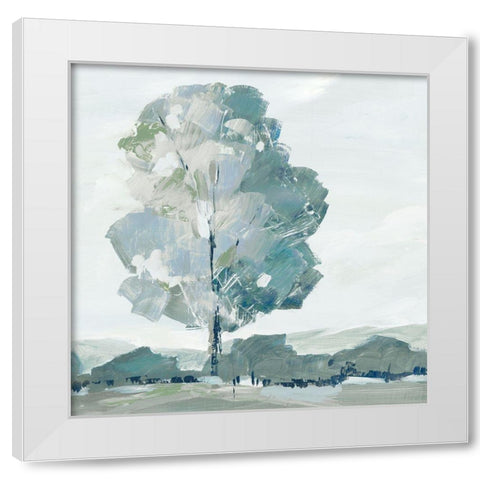 Blue Tree Forest I  White Modern Wood Framed Art Print by Lera
