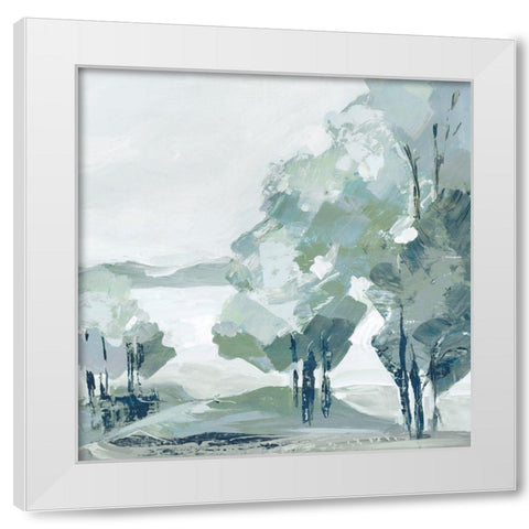 Blue Tree Forest II  White Modern Wood Framed Art Print by Lera