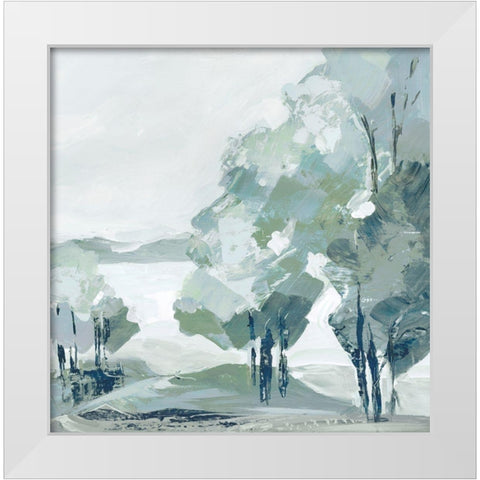 Blue Tree Forest II  White Modern Wood Framed Art Print by Lera