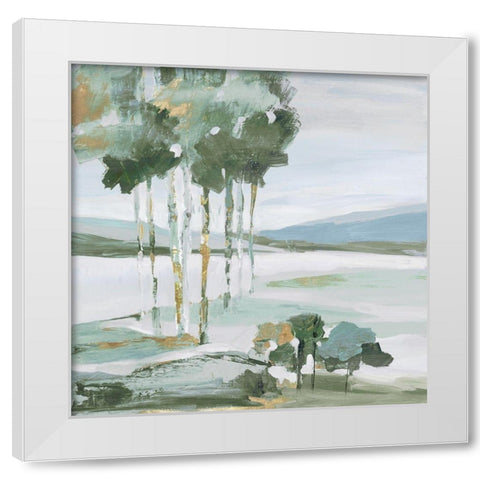Serene Blue II  White Modern Wood Framed Art Print by Lera