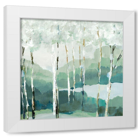 Quiet Birch Forest II  White Modern Wood Framed Art Print by Lera