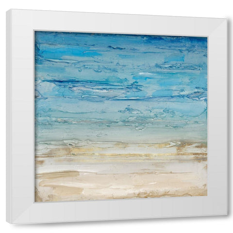 Blue Coastal Landscape II White Modern Wood Framed Art Print by Lera