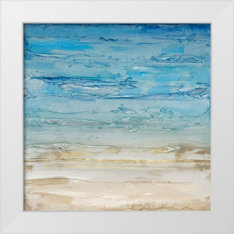 Blue Coastal Landscape II White Modern Wood Framed Art Print by Lera