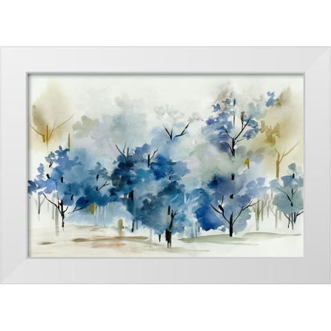 Standing Still Blue I White Modern Wood Framed Art Print by Lera