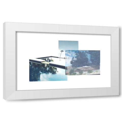 Swimming Pool White Modern Wood Framed Art Print by Mourier, Lily