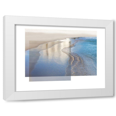 Water Overlap White Modern Wood Framed Art Print by Delva, Florence