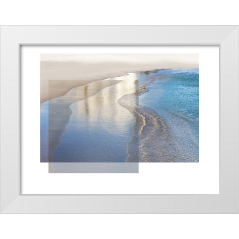 Water Overlap White Modern Wood Framed Art Print by Delva, Florence