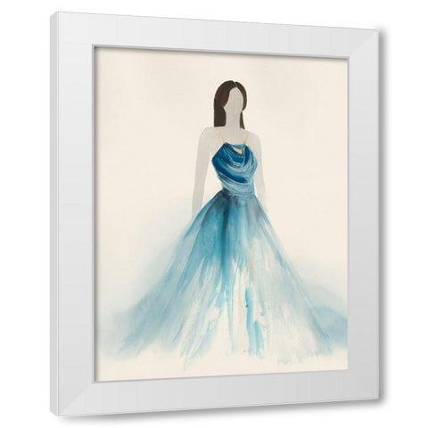 Blue Dress I  White Modern Wood Framed Art Print by Lily K