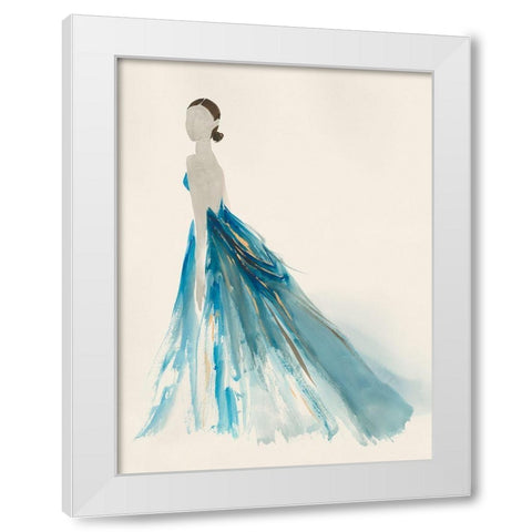Blue Dress II White Modern Wood Framed Art Print by Lily K