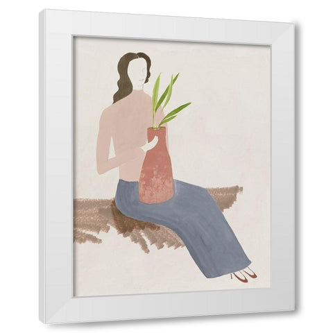 Plant Lady II White Modern Wood Framed Art Print by Lily K