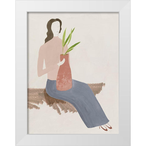 Plant Lady II White Modern Wood Framed Art Print by Lily K