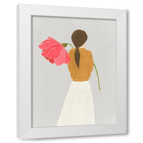 Flower Woman I  White Modern Wood Framed Art Print by Lily K