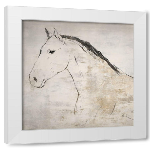 Horse I  White Modern Wood Framed Art Print by Lily K