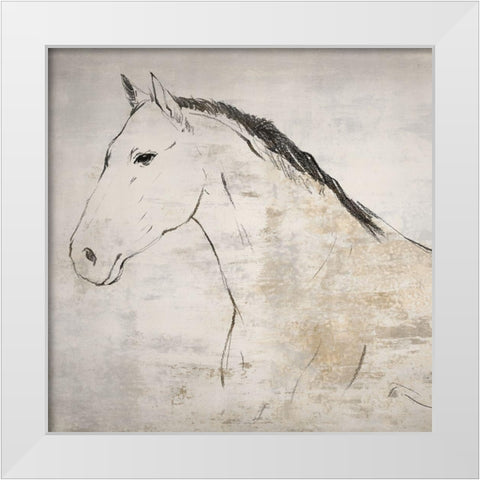 Horse I  White Modern Wood Framed Art Print by Lily K