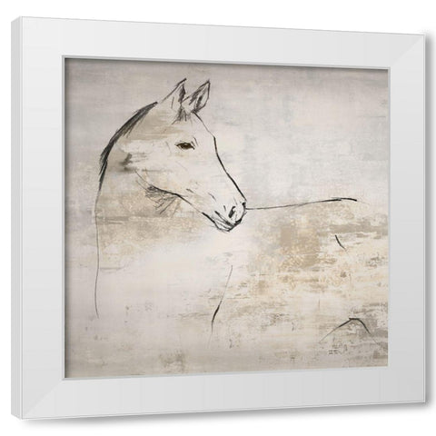 Horse II  White Modern Wood Framed Art Print by Lily K
