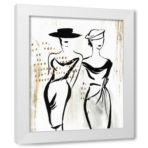 Fashion Figures I  White Modern Wood Framed Art Print by Lily K