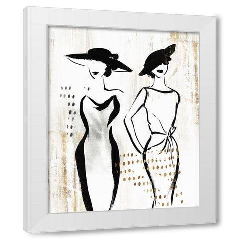 Fashion Figures II  White Modern Wood Framed Art Print by Lily K