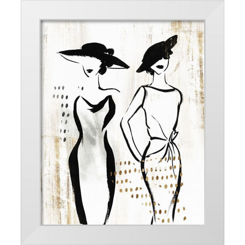 Fashion Figures II  White Modern Wood Framed Art Print by Lily K