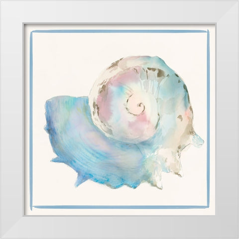Seashell Serenade II White Modern Wood Framed Art Print by Lily K