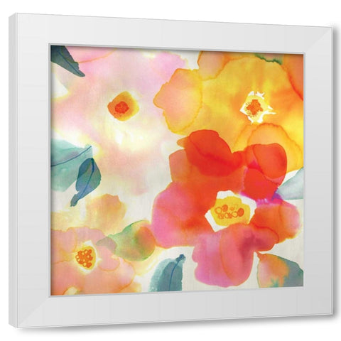 So Happy I  White Modern Wood Framed Art Print by Berg, Margaret