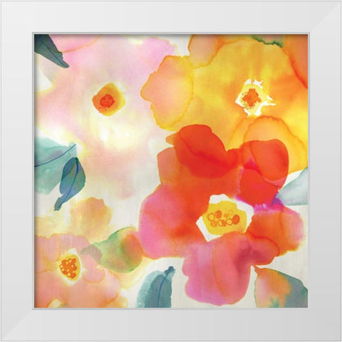 So Happy I  White Modern Wood Framed Art Print by Berg, Margaret