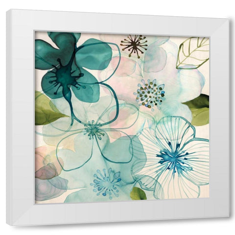 Water Blossoms I White Modern Wood Framed Art Print by Berg, Margaret