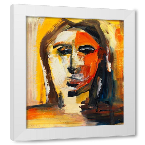 Face II White Modern Wood Framed Art Print by Pulliam, Mark