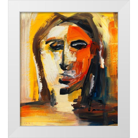 Face II White Modern Wood Framed Art Print by Pulliam, Mark