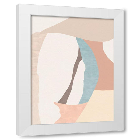 Pastel White Modern Wood Framed Art Print by Modi, Sakshi